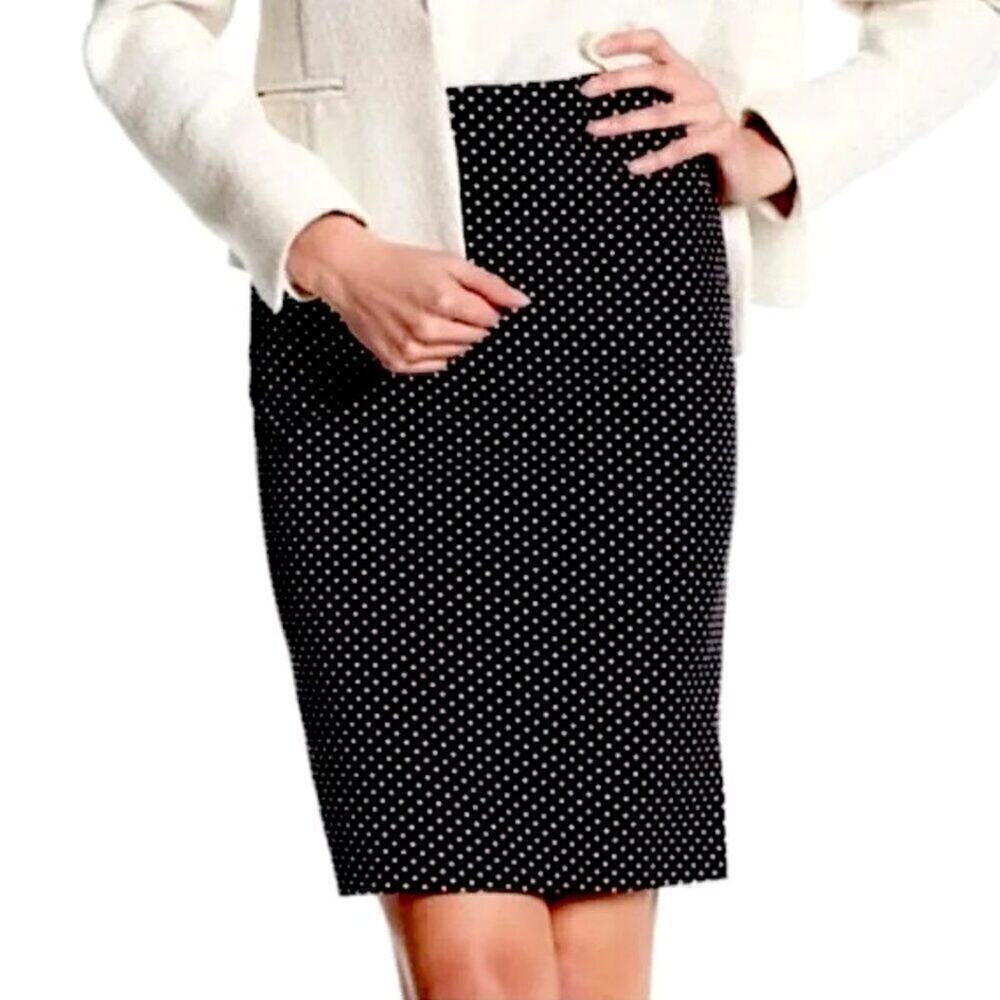 Philosophy Polka Dot Pencil Skirt Size 4 NWT Black White Office Chic